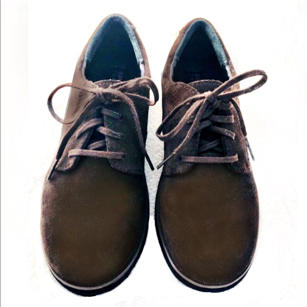 Sperry Topsiders Boys “Tevin” Brown Suede Oxfords Size 2 W